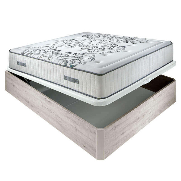 Pack Colchón ensacado Queen + Abatible Madera