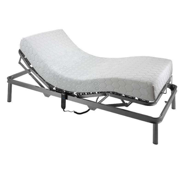 Embalagem colchão articulado visco Memória 7 áreas de descanso altura 23 cm + Cama articulada 5 planos elétricos