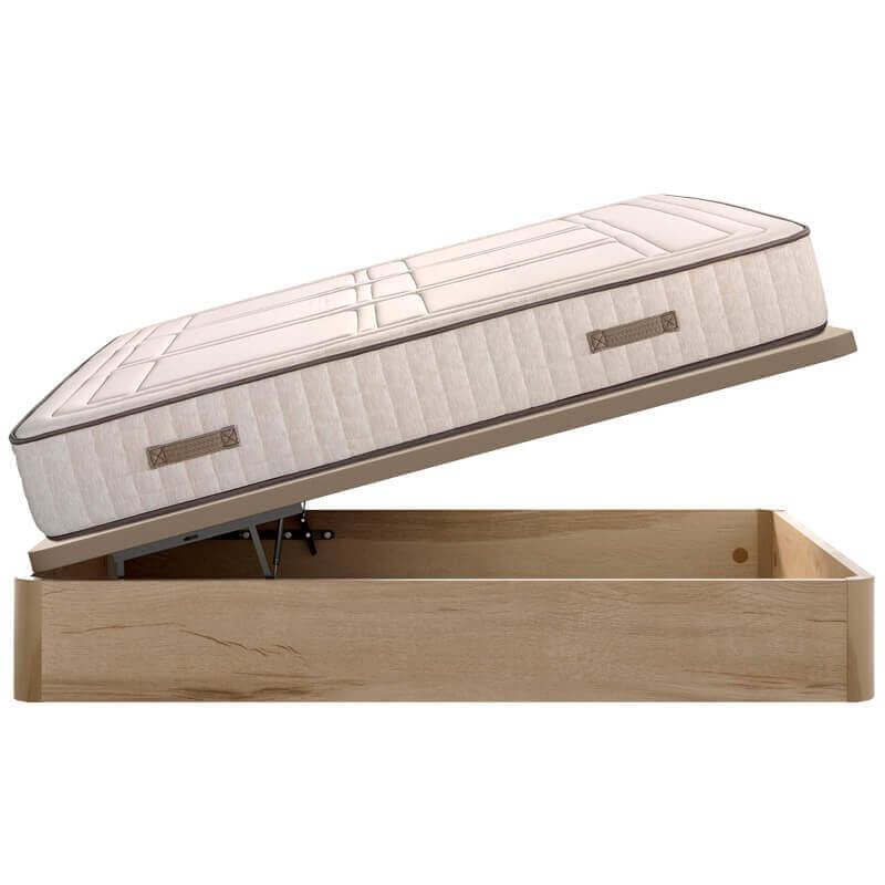 Hr Cotton mattress with extra firm breathable 27 cm visco + 3D wood folding sofa height 34 cm