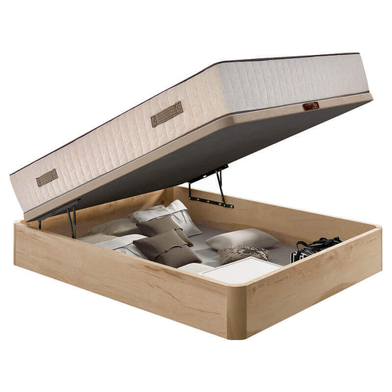 Hr Cotton mattress with extra firm breathable 27 cm visco + 3D wood folding sofa height 34 cm
