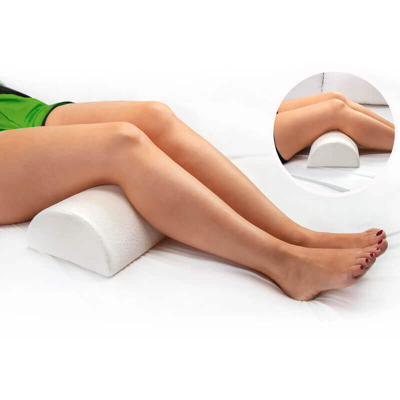 ComfiLife - Almohada para piernas, rodillas, parte inferior de la espalda.  Almohada de media luna de espuma viscoelástica. Almohada semienrollable