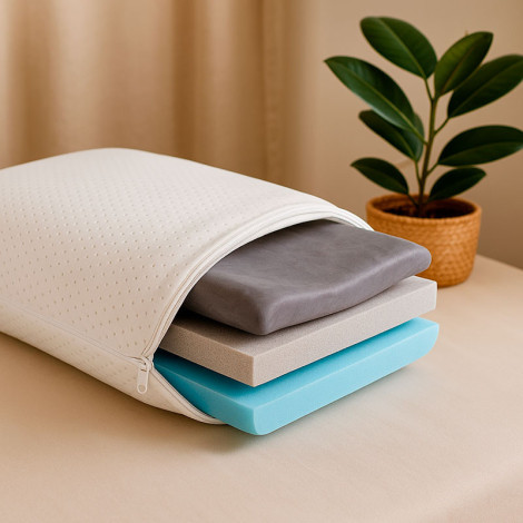 Almohada ergonómica visco 3 alturas y 4 firmezas personalizable