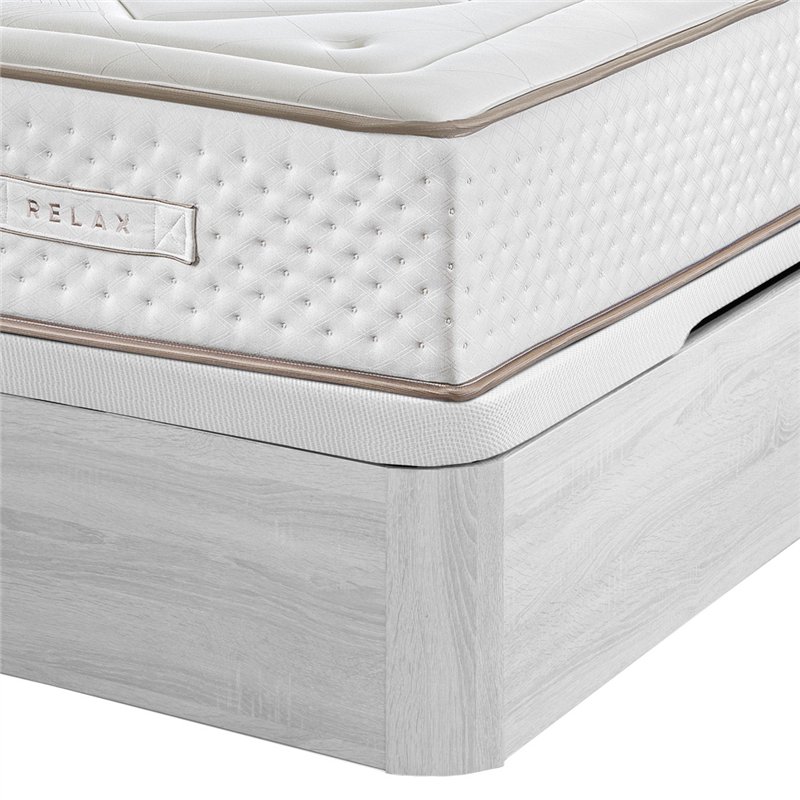 Colchón muelles ensacado Gaviota Oro 31 cm visco-grafeno + Canapé Abatible Relax 3D gran capacidad altura 32 cm 150x190 cm Nordico