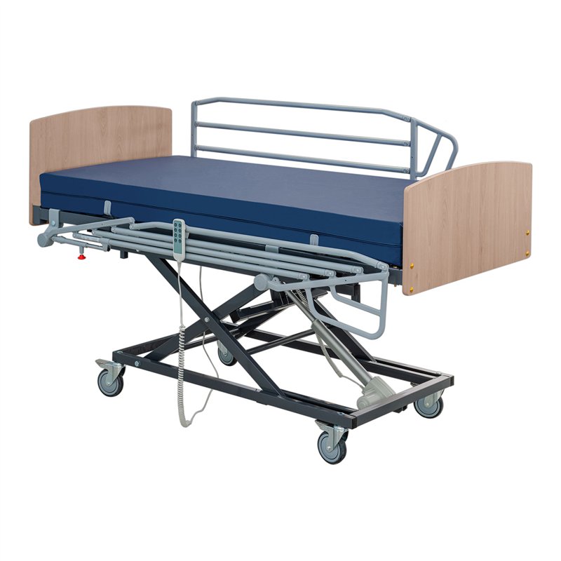 Cama asistencial con carro elevador colchón Antiescaras