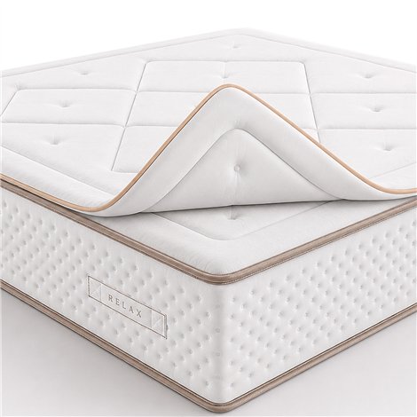 Surmatelas en gel viscoélastique 5 cm, effet rafraîchissant, haute respirabilité, confort adaptable, fixation renforcée