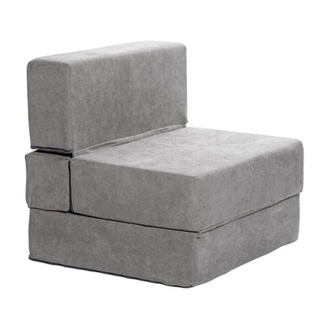 Pouf folding single bed upholstered fabric height 80 cm