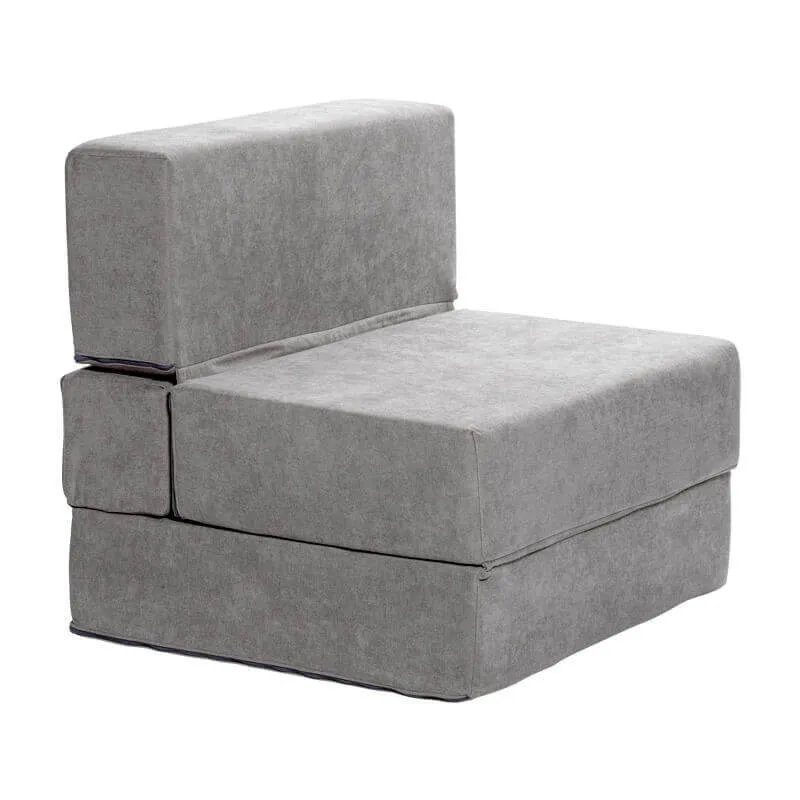 Pouf folding single bed upholstered fabric height 80 cm