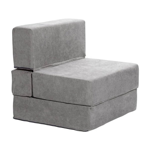 Pouf cama individual plegable tapizado tela altura 80 cm