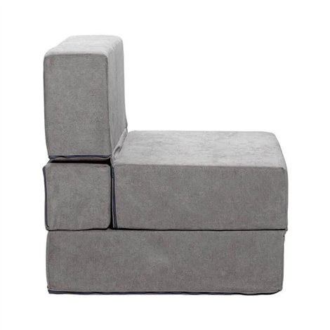 Pouf lit simple pliant capitonné tissu hauteur 80 cm 2