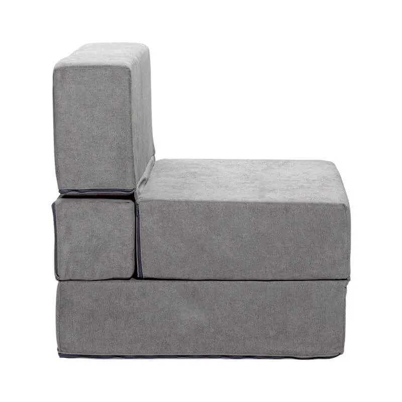 Pouf cama individual plegable tapizado tela altura 80 cm