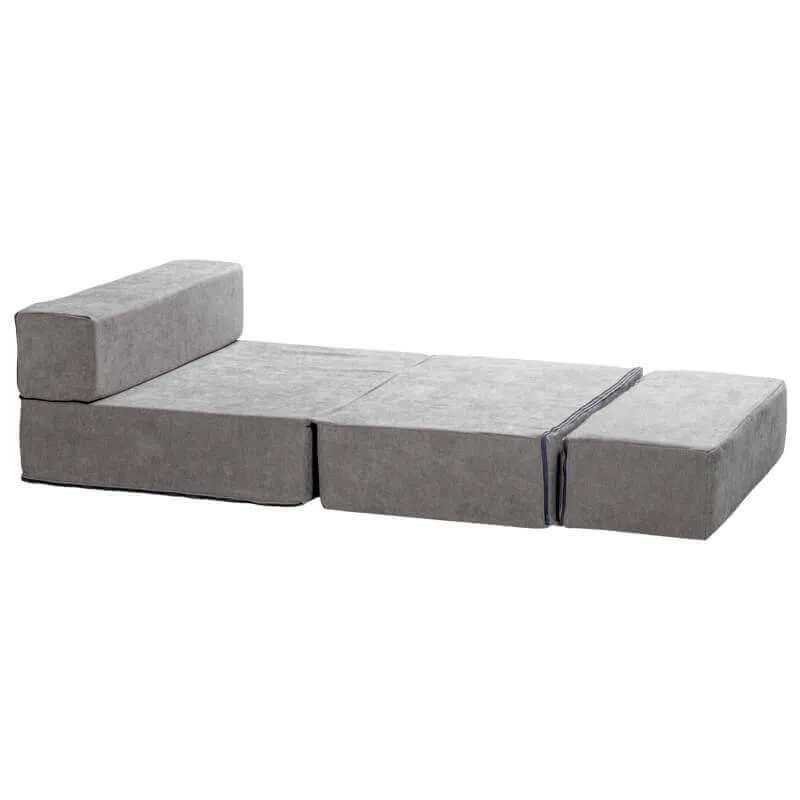 Pufe cama de solteiro dobrável tecido estofado altura 80 cm