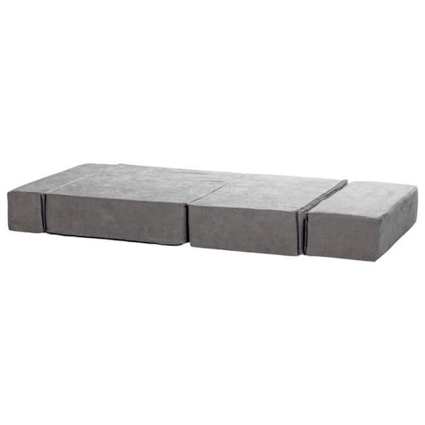 Pouf cama individual plegable tapizado tela altura 80 cm