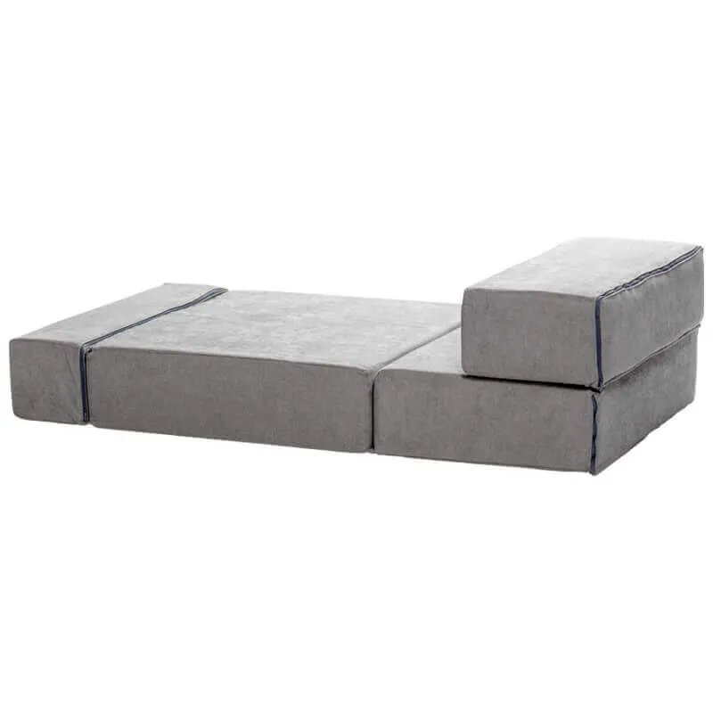 Pouf lit simple pliant capitonné tissu hauteur 80 cm