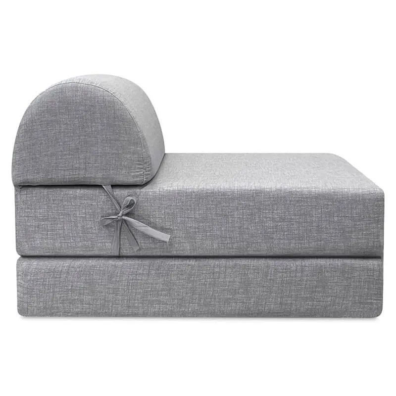 Pouf lit avec matelas simple pliant amovible