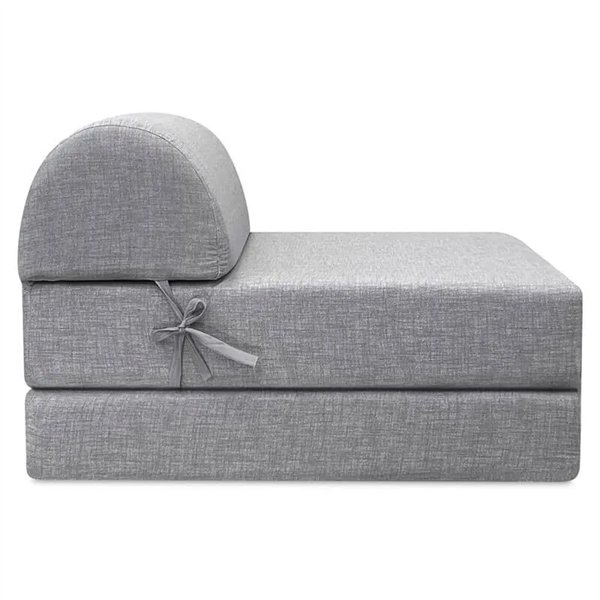 Pouf lit avec matelas simple pliant amovible