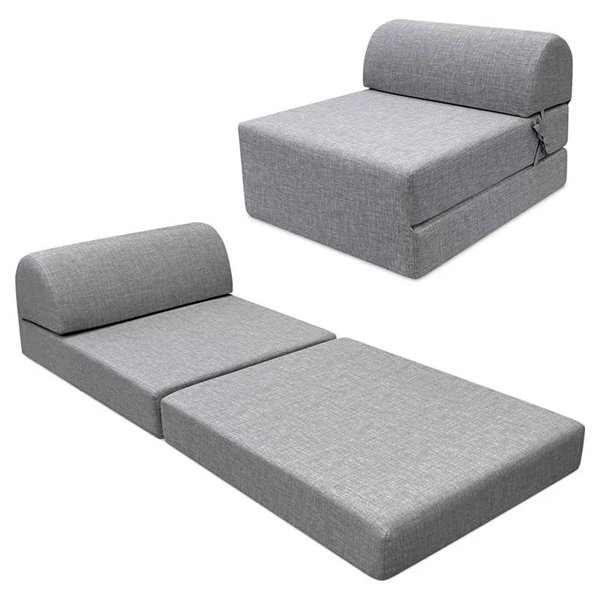 Pouf lit avec matelas simple pliant amovible