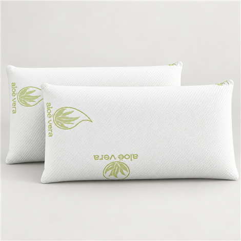 Pack de duas almofadas anti-alérgicas em flocos 100% viscoelástico com aloe vera