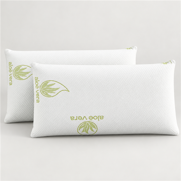 Pack de duas almofadas anti-alérgicas em flocos 100% viscoelástico com aloe vera