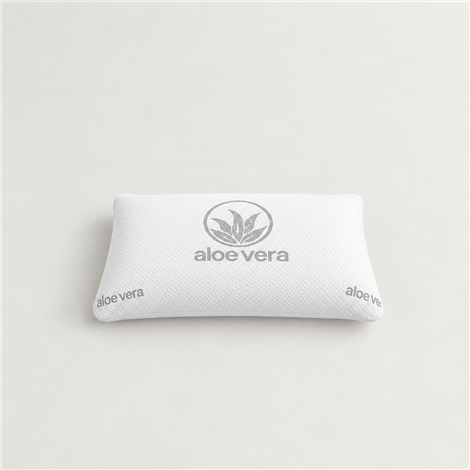 Travesseiro de viagem com flocos viscoelásticos 100% antialérgicos e aloe vera