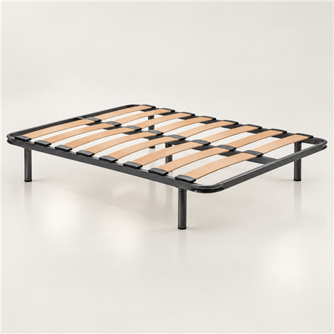 Metalllattenbett mit 8 elastischen Buchenlatten