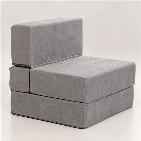 Pouf cama individual plegable tapizado tela altura 80 cm