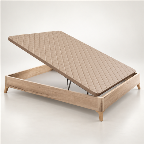 Lit coffre pliant en bois avec pieds, respirant, hauteur 34,5 cm